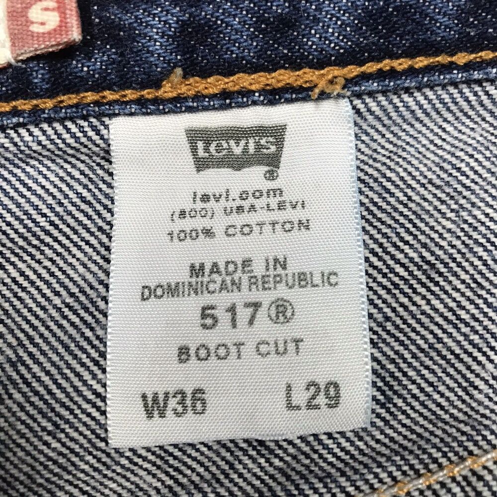 Y2K LEVIS 517 Boot Cut Jeans Men 34x28 (36/29 tag) Dark Wash Denim Blue Cowboy - Picture 13 of 15